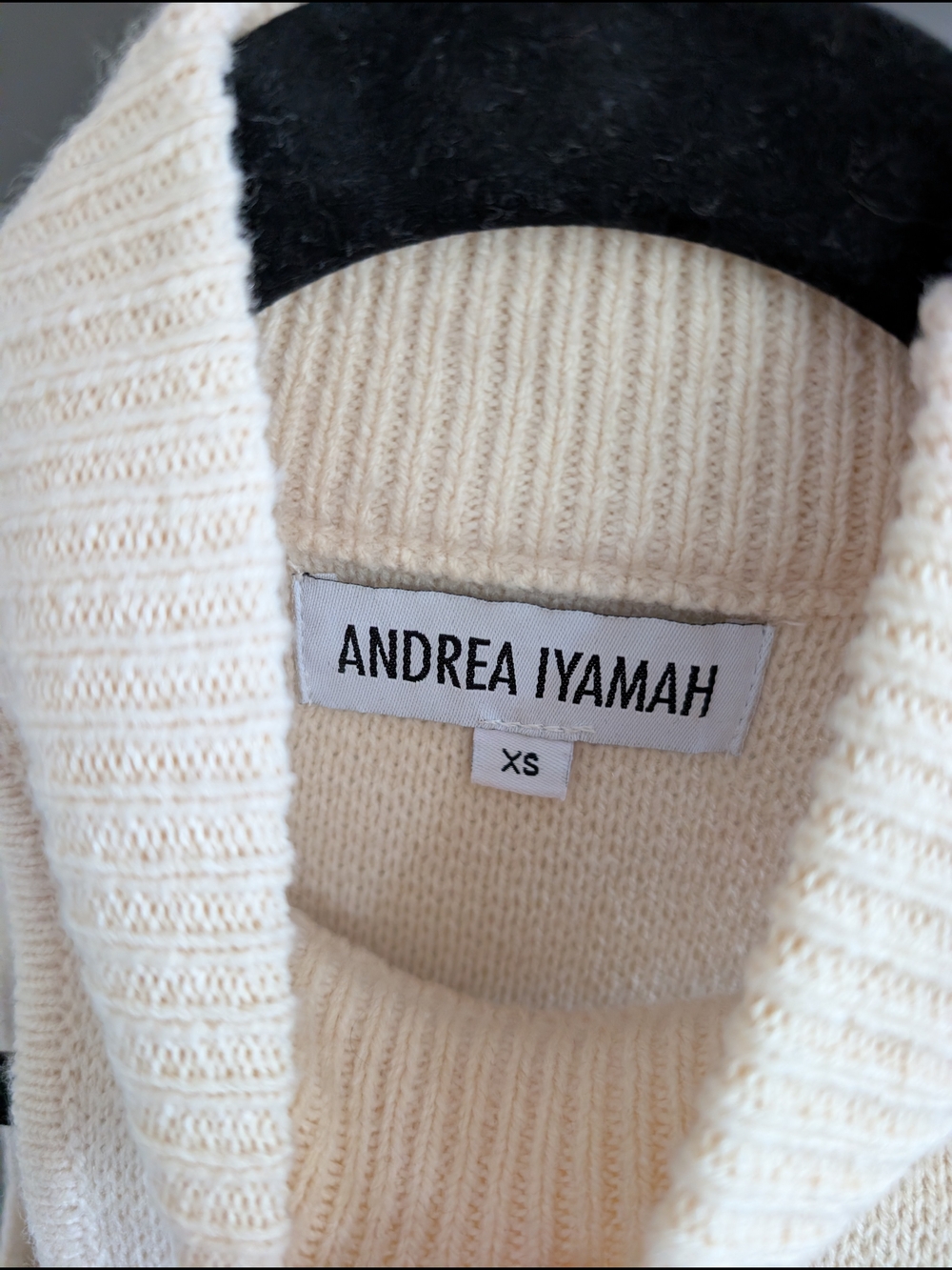 Andrea Iyamah Cream Ribbed Crop Top